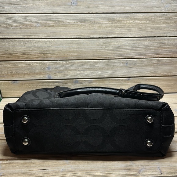 COACH modern C logo Shoulder Satchel Bag in Black - Picture 13 of 13